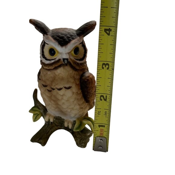VTG 1970’s Lefton Exclusives Taiwan 4 Inch Hand Painted Porcelain Horned Owl - Picture 7 of 9